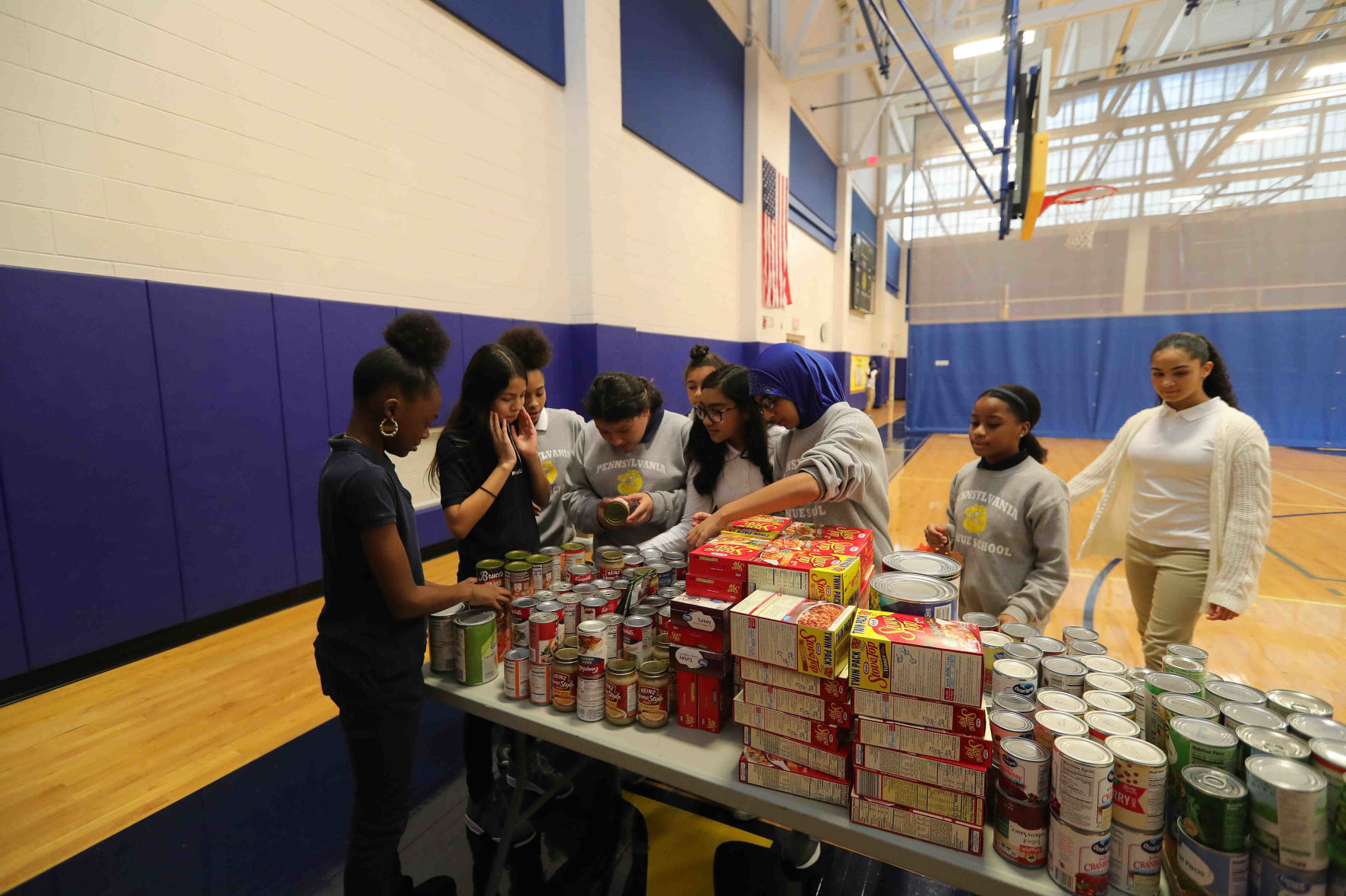 Pennsylvania Avenue School held a Thanksgiving Turkey Basket donation event for school families